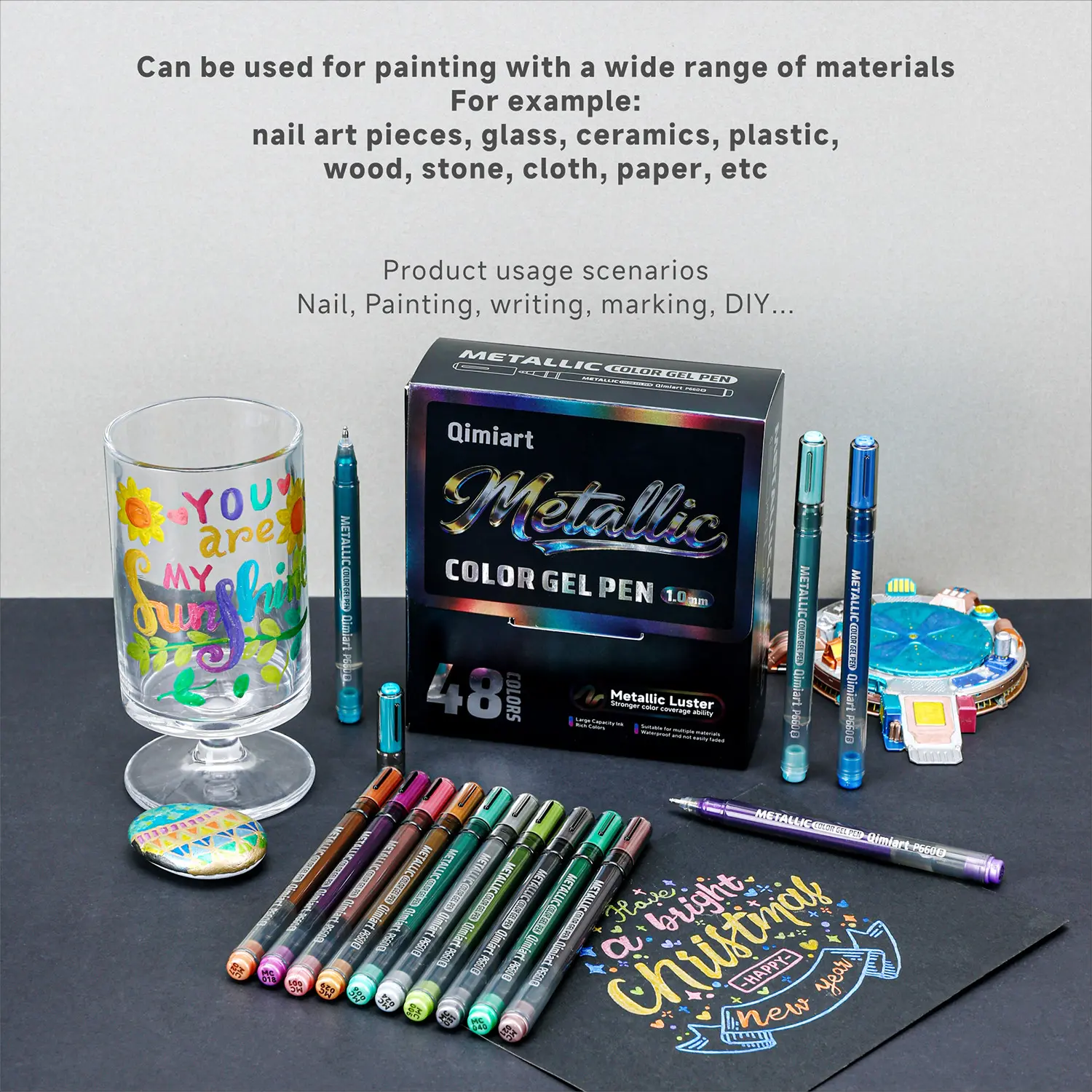 Languo 3D 48 Metal Color Drawing Pen, 1.0mm Stainless Steel Tip, Stable Ink Flow, Waterproof, Rich Colors, Suitable for Various Materials, Art Materials, Student Painting Supplies