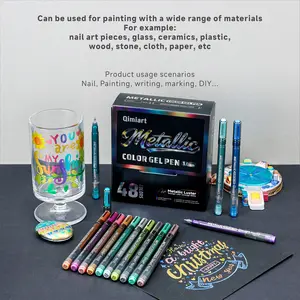 Languo 3D 48 Metal Color Drawing Pen, 1.0mm Stainless Steel Tip, Stable Ink Flow, Waterproof, Rich Colors, Suitable for Various Materials, Art Materials, Student Painting Supplies