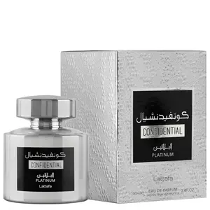 Lattafa Confidential Platinum for Men Eau de Parfum Spray, 3.4 Ounce