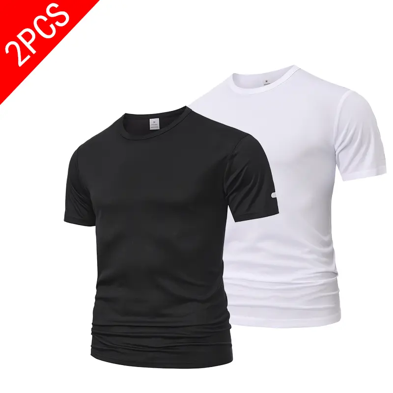 Reflective Trim Performance Tees for Men, Breathable Workout T-Shirts, men's t shirts, clearance sale, hot trend, perfect gift menswear, Dri-Fit Men's Short Sleeves Sport T-Shirt, Round Neck