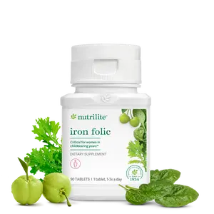 Nutrilite Iron & Folic Acid Tablets 90 Count for Women's Daily Wellness Support | Essential Nutrients for Energy & Nutritional Balance | Daily Routine Supplement - Healthcare, Vitamin