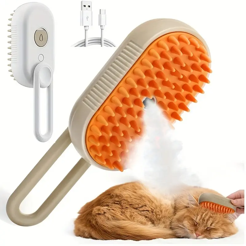 2 Color 4 in 1 Pet Steam Brush,Cat Dog Hair Remover, Adjustable Pet Hair Remover,Pet Steamy Mist,Steam Pet Brush for Pet Hair, Pet Pal Brush, Dog Beauty