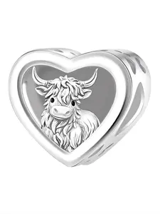 Cute Heart Charm Pendant, Copper Plated Silver Color, Engraved Letter Design, Perfect Gift for Friends, All-Season Accessory