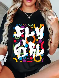 100% Cotton Unisex Fly Girl 80s 90s B-Girl Old School Hip Hop T-Shirt Casual Top