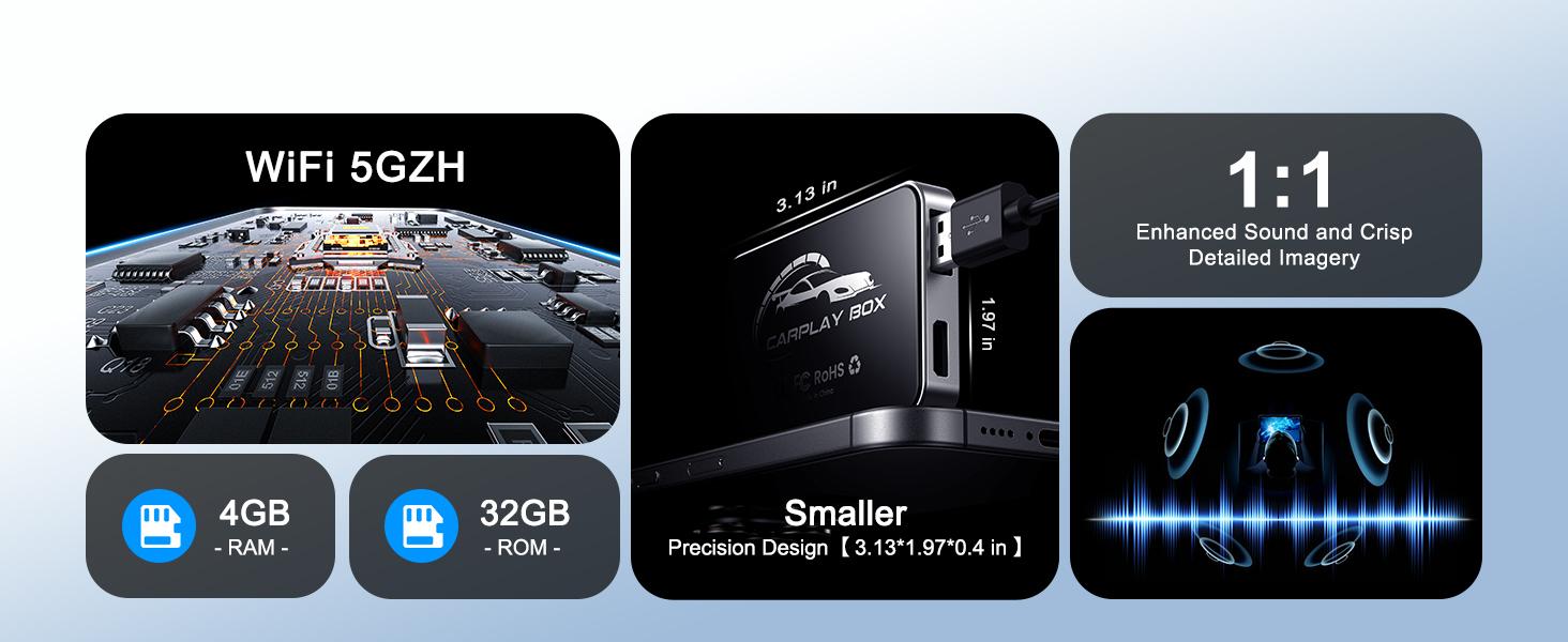 3-in-1 Wireless CarPlay Adapter & Android Auto WirelessAdapter, Plug & Play, Easy Setup, Supports Netflix, YouTube,TF Card, and More for Cars with OEM Wired CarPlay/AndroidAuto