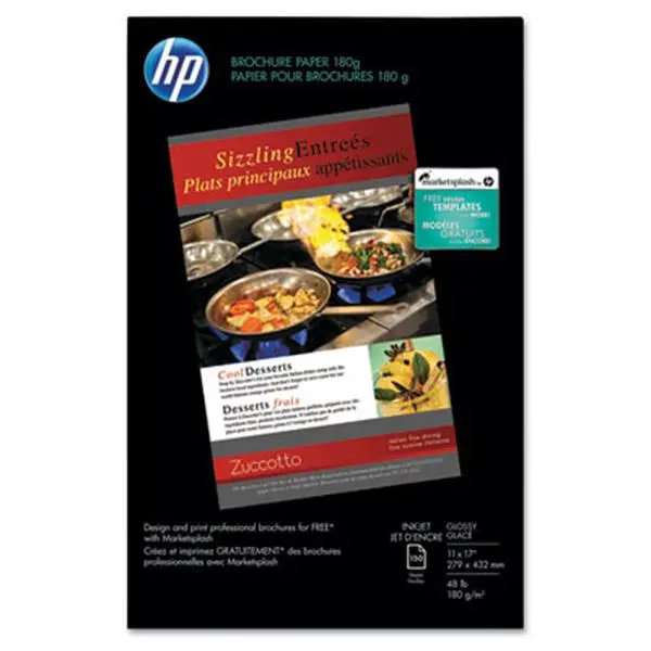 Hewlett-Packard CG932A Inkjet Brochure/Flyer Paper 98 Brightness 48lb 11 x 17 White 150 Shts/Pk