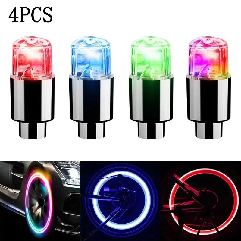 2Pcs LED Tire Valve Stem Cap Lights for Car Motorcycle Bicycle Electric Scooter – Waterproof Durable Wheel Flash Light Auto Bike Tire Air Valve Accessories Night Ride Decoration Vehicle Truck Tube Automotive, Cars Accessories, Auto Parts Accessories