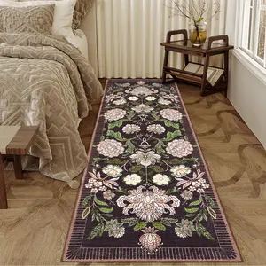 Indoor Washable Low Pile Runner Rugs Modern Printed Room Decor Carpet for Living Room Bedroom Easy Care Soft Non Slip Rug 2x6ft Purple