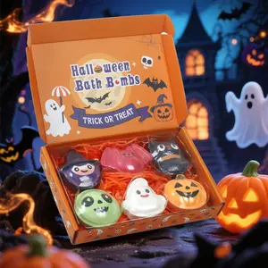 6pc Halloween Bath Bomb Set – Handmade Natural Fizzing Bath Bombs for Kids, Teens & Women | Relaxing DIY Spa & Fun Family Gift