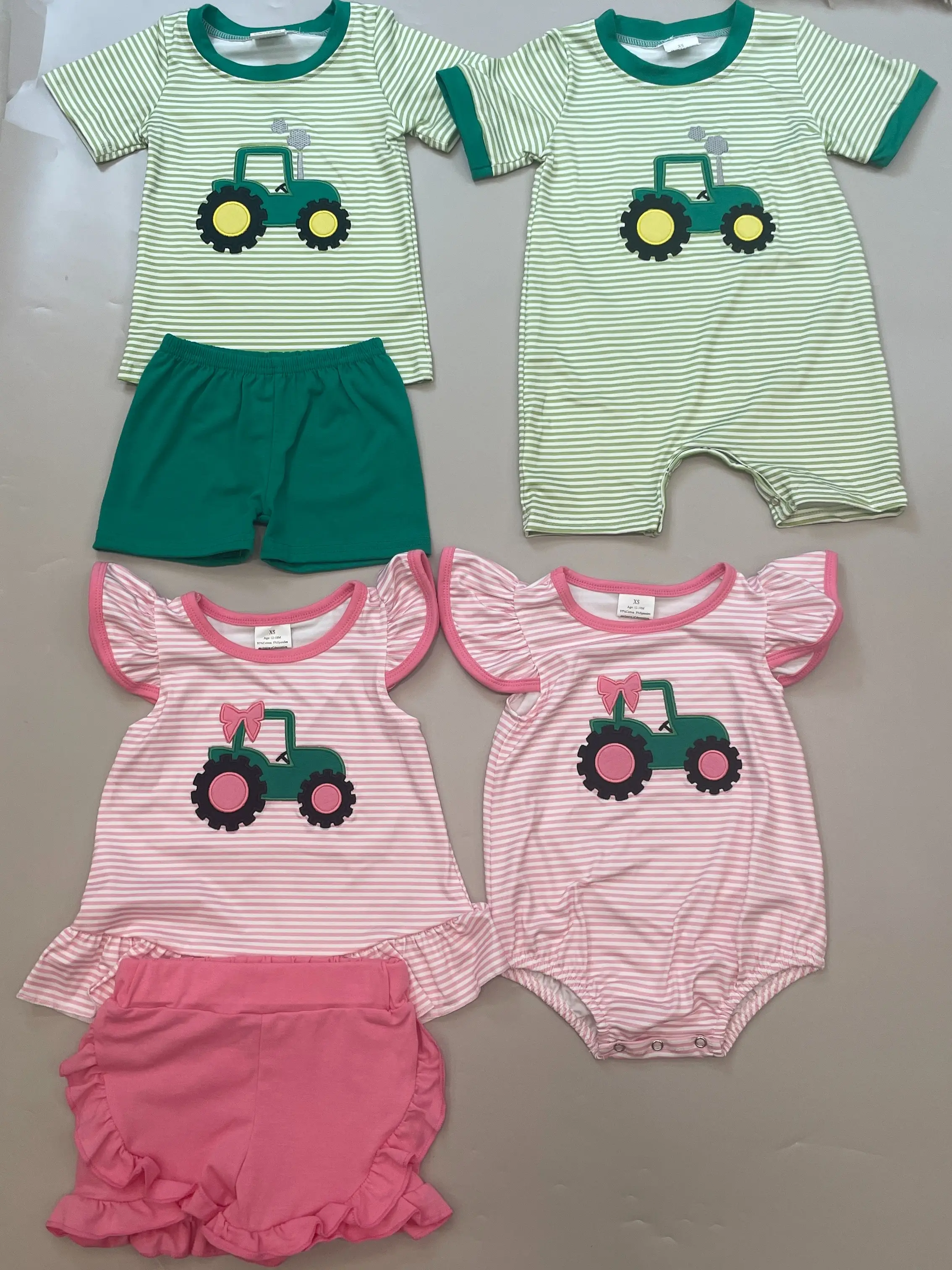 Kids Summer Shorts Set Tractor Outfit Kids Farm Clothing Set Summer Clothing