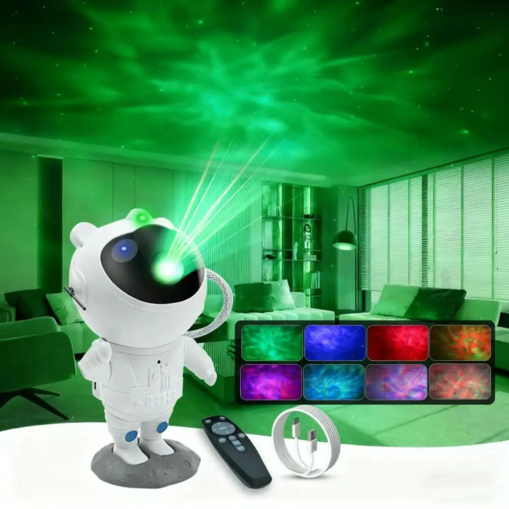 Astronaut Projector Night Light, Adjustable RGB LED Atmosphere Lights with Colorful Ambient Nebula Galaxy Star Ceiling Effects, Home Party Decor, Bedroom Gift for Children, Led Lights