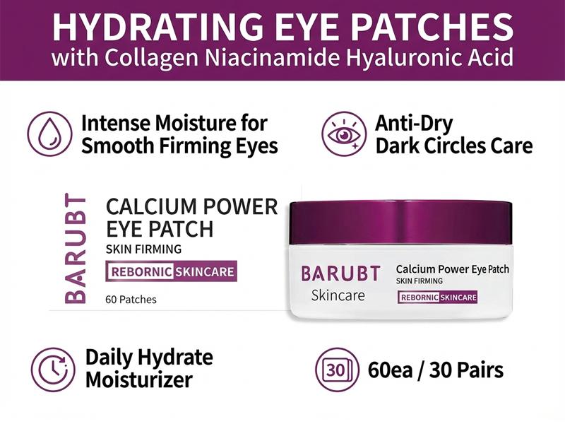 [BARUBT] Glass Skin Glow Bundle: Peptide Deep Collagen Lifting Ampoule Serum (40ml) & Hydrating Eye Patches with Niacinamide Hyaluronic Acid (30 Pairs). 72H Intense Hydration, Anti-Wrinkle, Firming & Dark Circle Care Daily Skincare Set