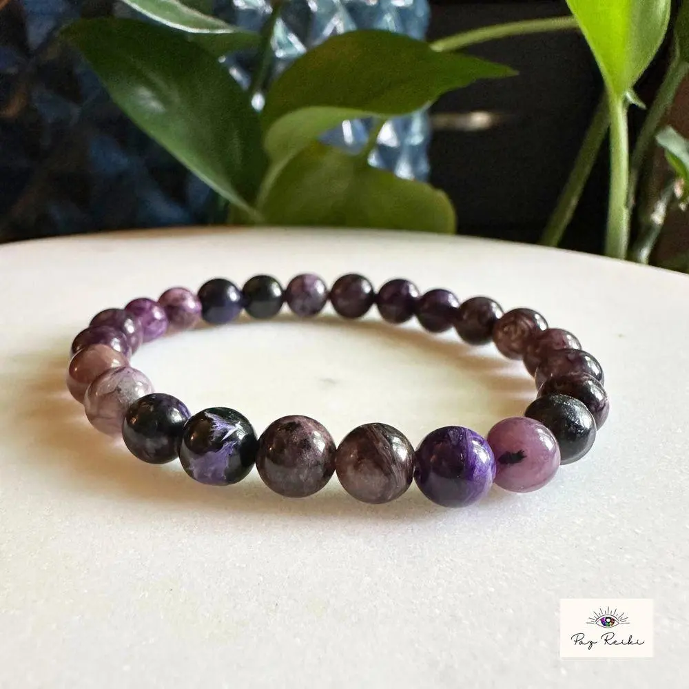Charoite Natural Gemstone Energy Bracelet 8mm – Transformation & Spiritual Awakening