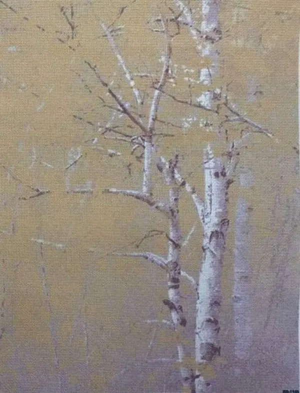 Golden Birch Designer Printed Aida Fabric by Alisena KF-1349A