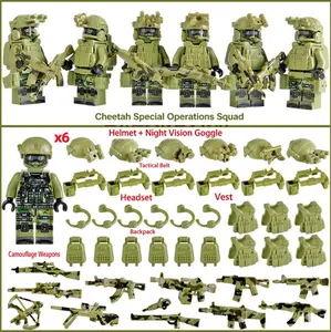 6 PCS Compatible Building Blocks Military Set - Commando Mini figures, Special Forces Army Men, Small Bricks Army Toy for Kids