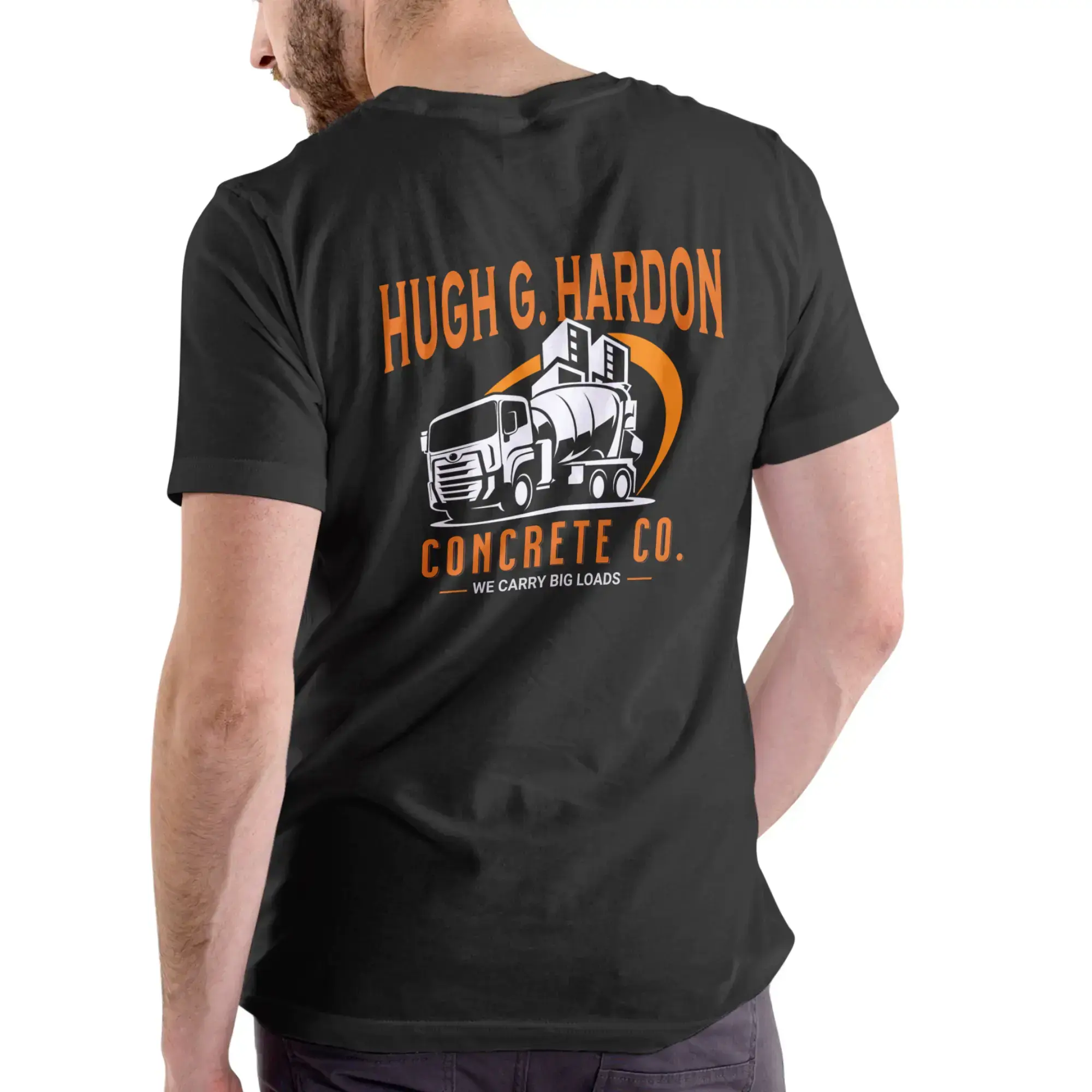 Men's Unisex Classic Fit Funny Graphic Tee with Hugh G. Hardon Concrete Pun, Bold Print 100% Cotton Good Graphic Tees, All Seasons Street Wear T Shirts