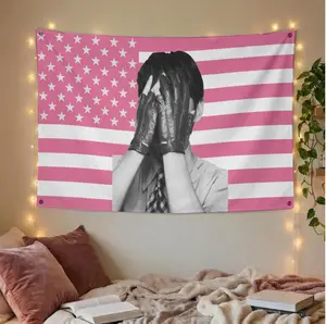 Version 2 Pink Aesthetic Wall Flag Korean Idol Style Room Decor Music Fan Art Tapestry Poster