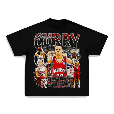 STEPHEN CURRY - DAVIDSON TEE Print Short Sleeve T-Shirt Menswear Stylish Basketball Top Man Tshirt Streetwear Shortsleeve Tropical halloween t-shirt