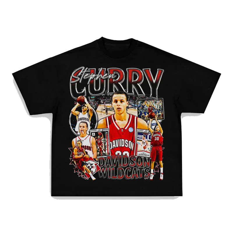 STEPHEN CURRY - DAVIDSON TEE Print Short Sleeve T-Shirt Menswear Stylish Basketball Top Man Tshirt Streetwear Shortsleeve Tropical halloween t-shirt