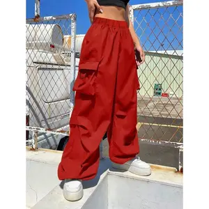 Girls/Teens Fashion Casual Sports Outdoor Multi-Pocket Cargo Pants Suitable for Spring and Autumn Age8-16Y