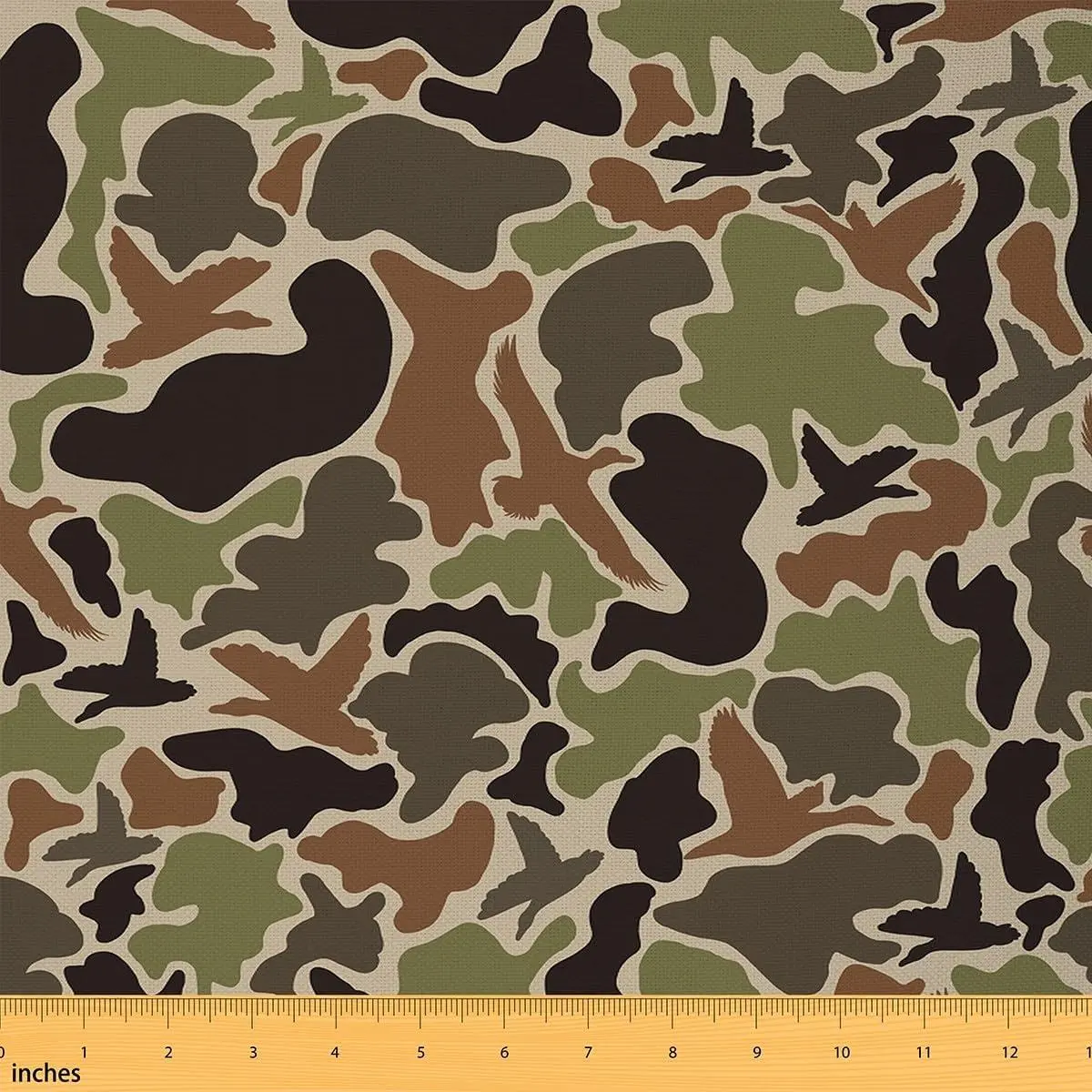Duck Camouflage Fabric Camo Hunting Upholstery Fabric Chairs Military Style Home DIY Projects,Indoor Decor Room Decor Green Brown Soft Soft Flannel