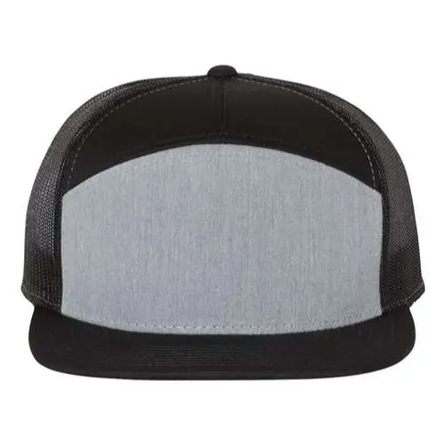 7 Panel Heather Gray and Black