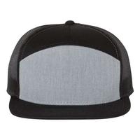 7 Panel Heather Gray and Black