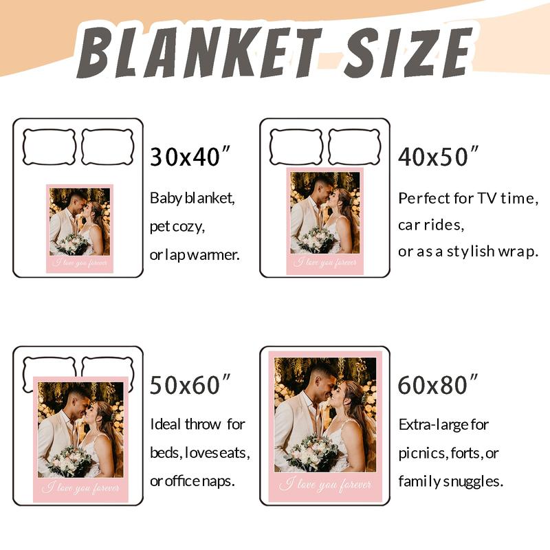 BARLEY ONE Click “Shop Chat”, Send Photos, Custom Photo Blankets, These Personalized Photo Blankets are Made of Soft Wool and Lambskin, Perfect for Weddings, Mother's Day, Father's Day, Valentine's Day Gift, Various Styles Available