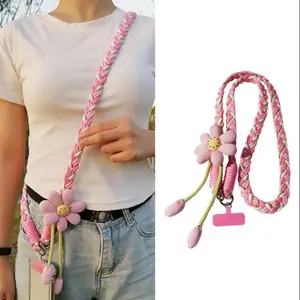 Cute Floral Adjustable Phone Lanyard Crossbody Strap, Essential Teacher Accessory, Universal Phone Holder, Perfect for Travel Running Shopping