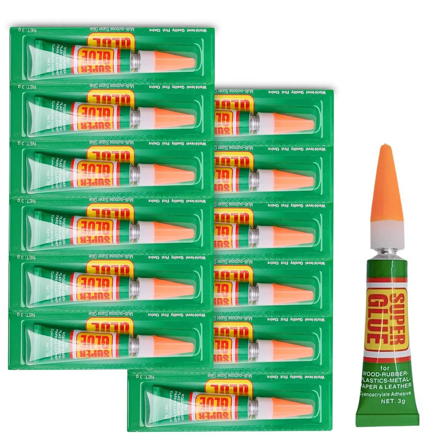 Super Glue, All Purpose Superglue, Quick-drying Cyanoacrylate Glue, Strong Instant Bond, Strong Adhesion, Strong Adhesive Glue for Wood, Rubber, Leather, Plastic, Metal, DIY Crafts