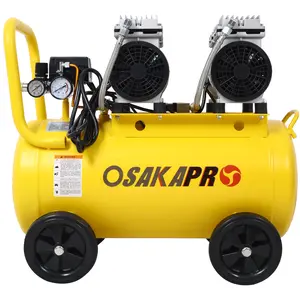 Hdmw 2.5 HP Silent Air Compressor 13 Gallon, Oil-Free, Electric Shop Air Compressor Portable,Lightweight with Wheels, 70 dBA Noise Level, with Automatic Drain Valve,Yellow