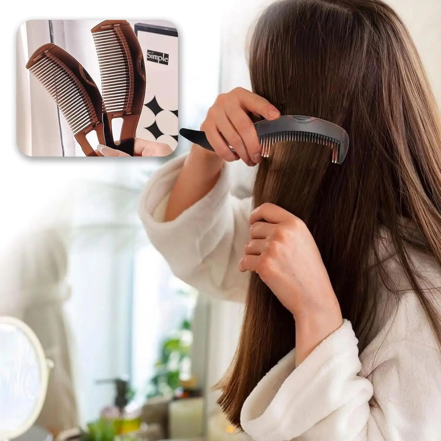 Efficient Dandruff Comb Hollow Tooth Scalp Massage Comb Healthy Hair Growth For Men Women