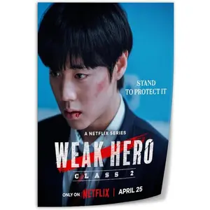 Korean Drama Weak Hero Class 1 Minimalist Cover Art Poster 3 Canvas Art Wall Printing Office Bedroom Aesthetic Living Room08x12inch(20x30cm) Unframe-style