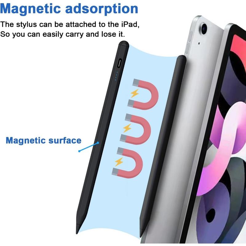 Stylus Pens For Touch Screens, Power-Display Tablet Pen, POM Tip, Magnetic Digital Touch Pen For iPhone,iPad,iPad Pro,Lenovo,Other iOS,Android Smartphone and Tablet Devices (Black)