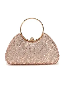 [Mother's Day] Luxury Diamond-Studded Women's Evening Clutch, Round Handle Tote, Clutch Bag, Bling Handbag, Handbag, Includes Shoulder Chain for Crossbody Wear, Snap Closure, Party Bag, Perfect for Weddings, Parties, Banquets, Graduation Season