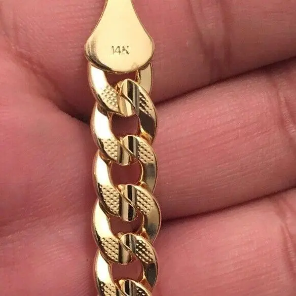 MaxBling81 14K Stamped Gold Plated Brass Miami Cuban Chain, 5mm 8"-24" Gold Statement Chain, Unisex High-Quality Polished Hip Hop Celebrity Style Bling Necklace