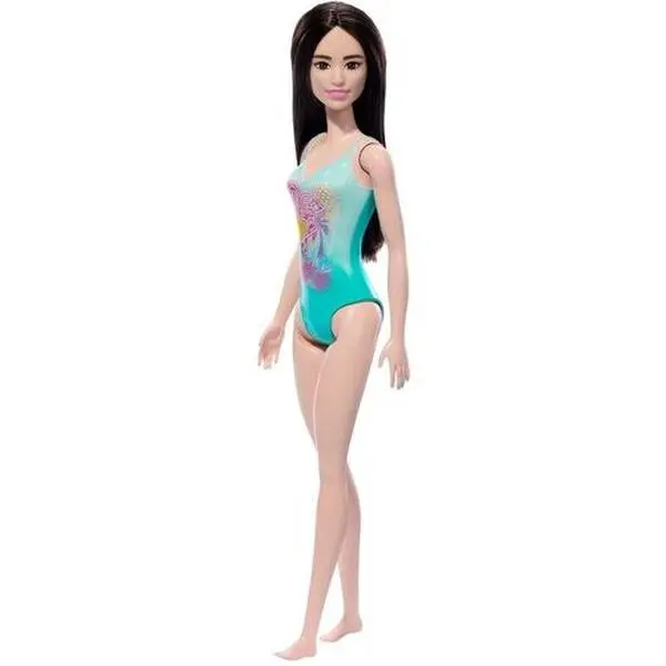 Barbie Beach Doll with Black Hair & Tropical Blue Swimsuit  [COLLECTIBLES]