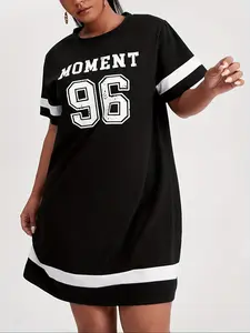 Women's Moment 96 Digital Print Dress, & Colorblock Comfortable Fitted All-Season Casual Wear, Sporty Chic Multi-Scene