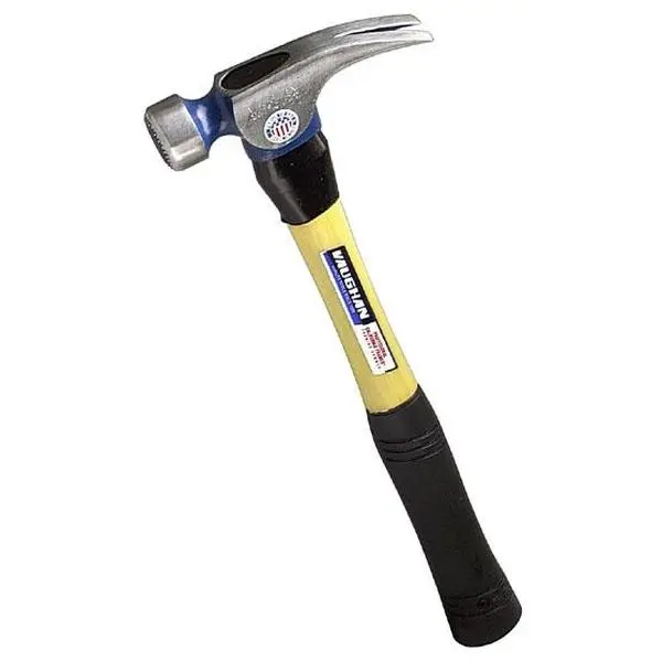 212 MAIN 21oz Milled Face Framing Claw Hammer - Straight Shock-Absorb Fiberglass Handle (CF21FG), Hand Tools, Hardware