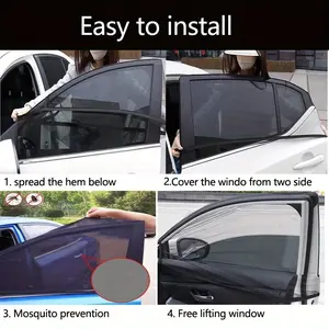 Car Window Sun Shade, Car Window Shades, Breathable Mesh Car Side Window Shade Sunshade UV Protection Bug Mosquito Net Universal Fit For Most Cars For Baby, Kids