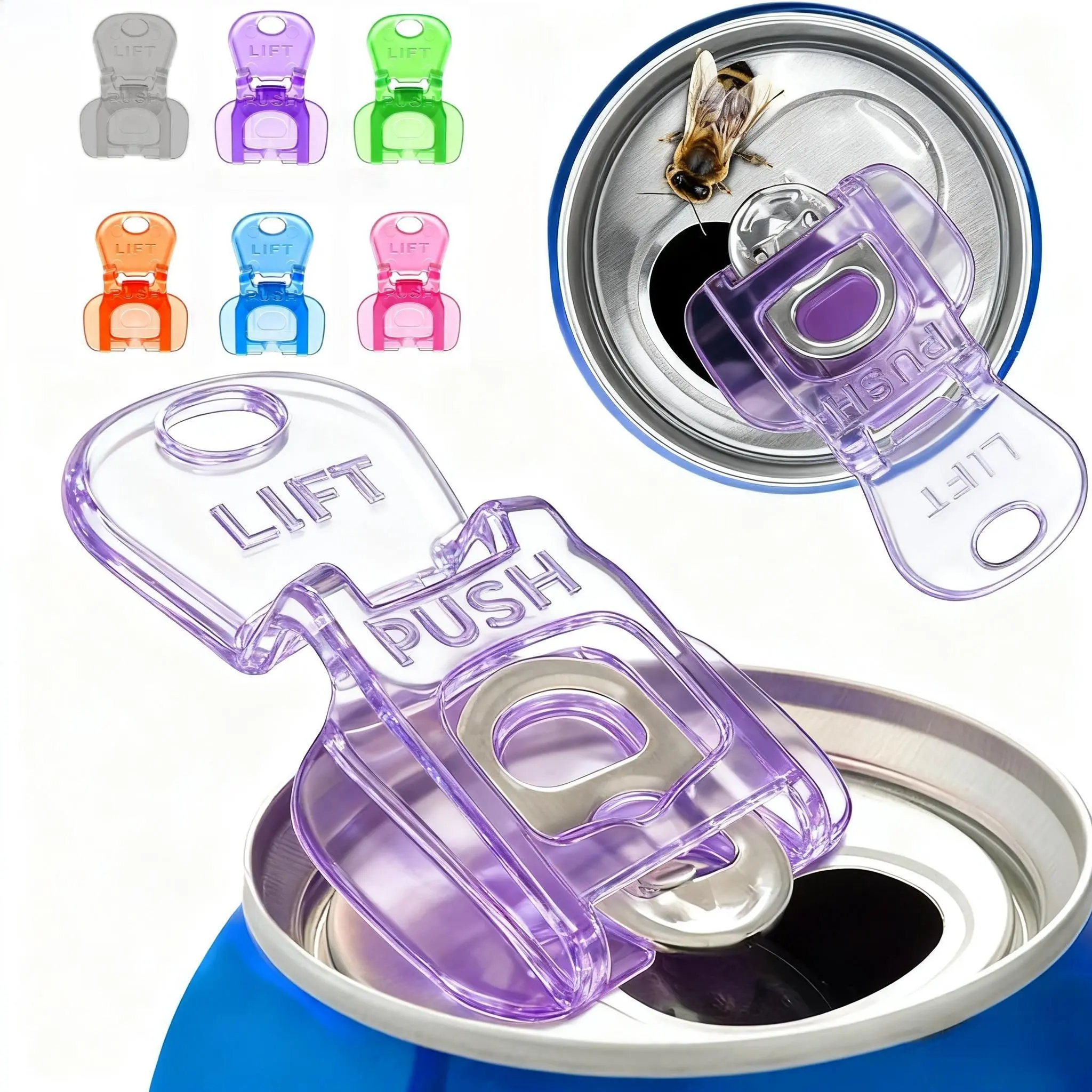 Crystal Beverage Can Openers Set, Kitchenware, 12/42/72pcs, Party Essential, Protects Nails, Ideal for Soda, Beer, Coke, Prevents Insects, Dust, Lid Opener, Can Tab Opener, Easy Tab Opener