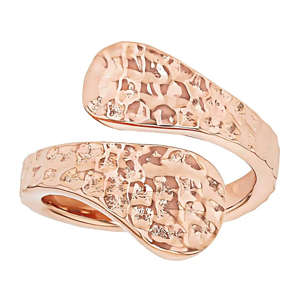 JTV Copper Hammered Bypass Ring
