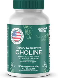 Choline Bitartrate 500MG - Prenatal Choline Supplements - Liver Support Supplement & Gallbladder Supplements