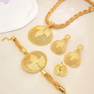 Women’s Elegant Hollow‑Out 4‑Pcs Jewelry Set, Matching Necklace Earrings Bracelet & Ring Combo, Exquisite Versatile Accessories for Daily Casual Wear, Party Events & Birthday Holiday Gift‑Giving