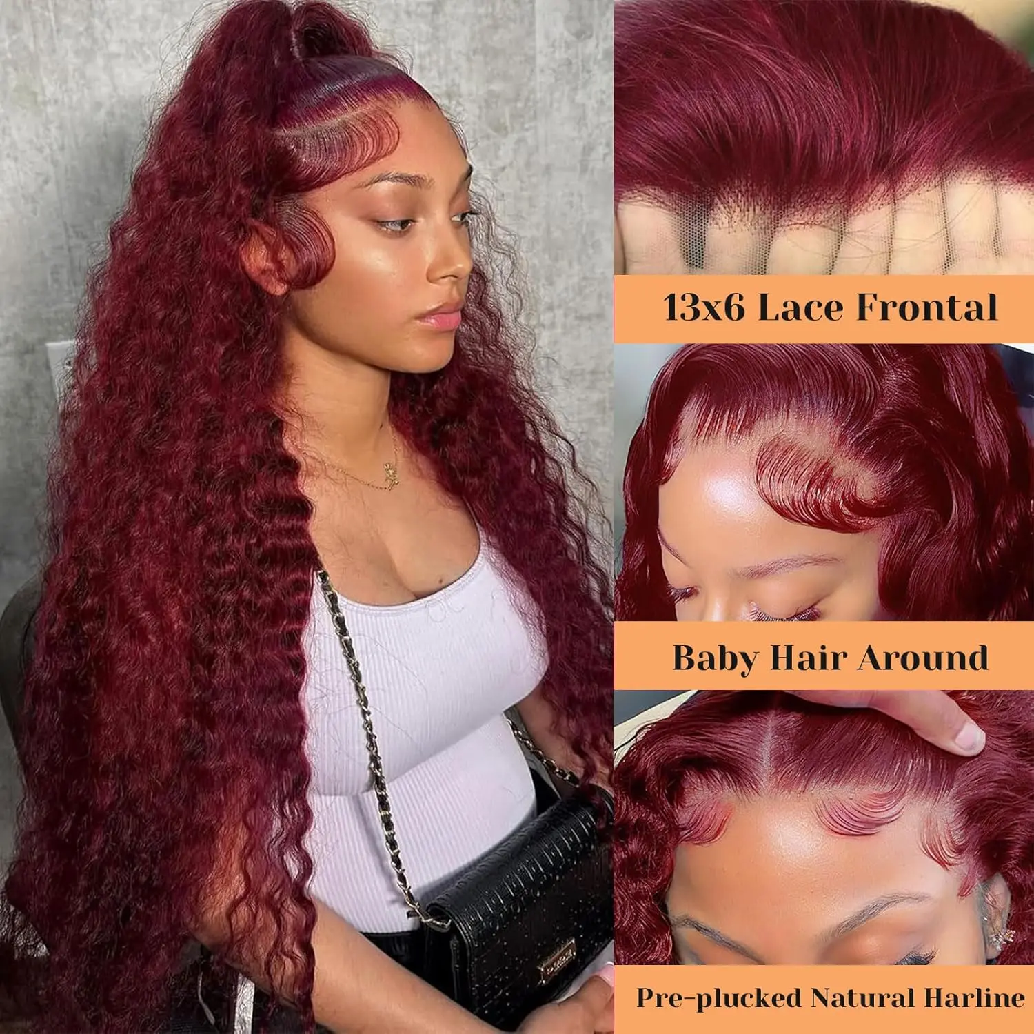 13x6 Glueless Burgundy Wig