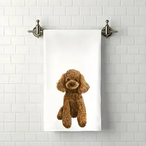 Brown Poodle Bathroom Towel