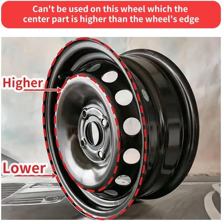 15 inch Hubcaps 4 Pack Wheel Cover Replacement Kit for Iron Rim Wheel Cover Car Hub Caps Wheel Rim Cover ABS Plastic Replacement Hubcap