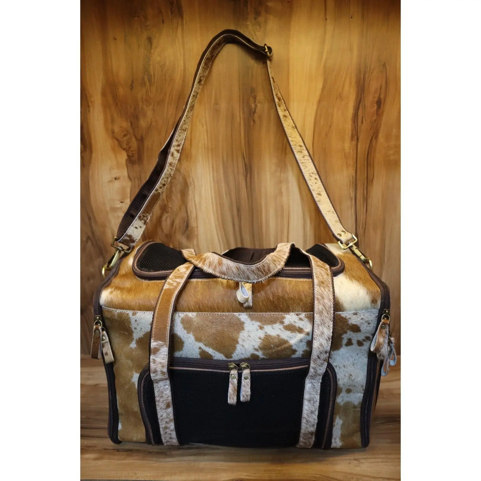 Ranch Rover Cowhide Pet Carrier