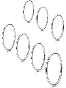 Women's 1mm Stainless Steel Round Stacking Rings, Thin 14k Plated, Stackable Knuckle & Midi Bands, Sizes 3-9, All Season Wear