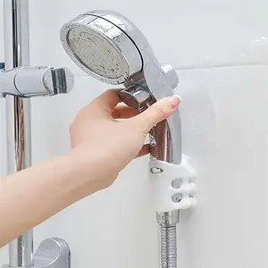 1pc Punch Free Shower Bracket, Bathroom Suction Cup Handheld Shower Head Bracket, Removable Handheld Showerhead & Wall Mounted Suction Bracket, Bathroom Accessories